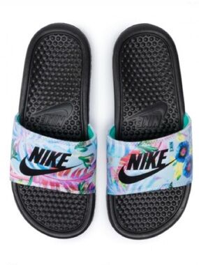 Nike benassi JDI Floral Strap Slide Sandals - Multicolor Floral Print